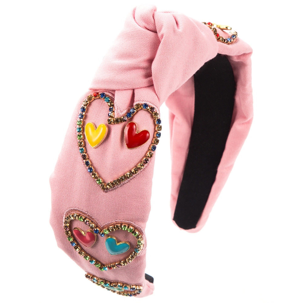Wholesale Valentine's Day Diamond-drip Oil Love Headband